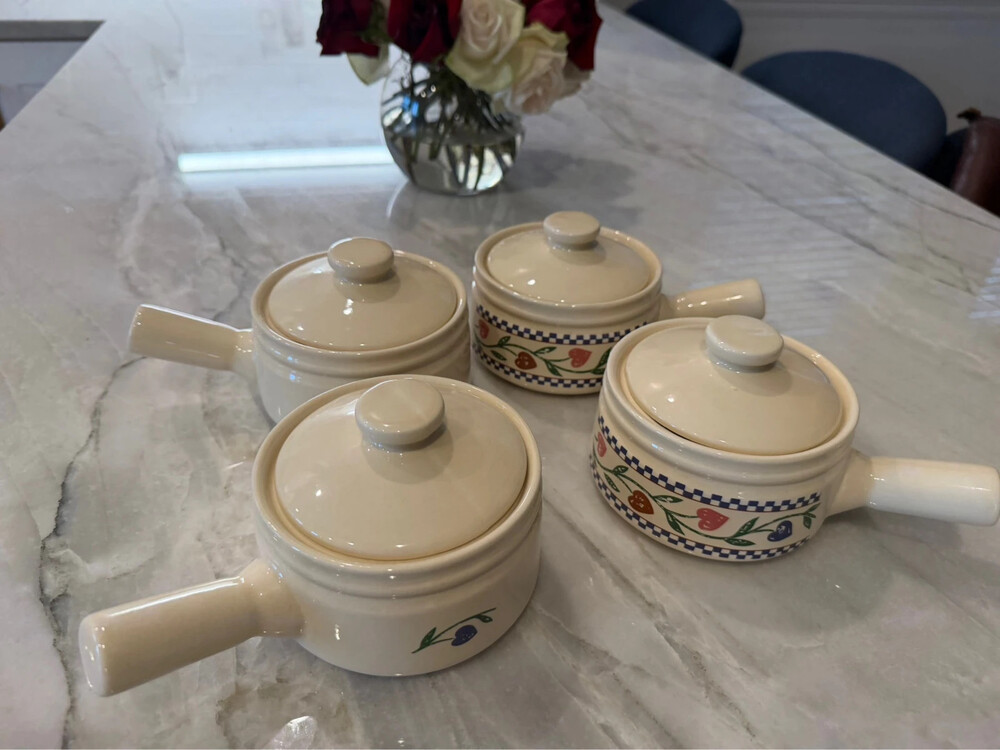 Hearts Delight set of four single serve crocks